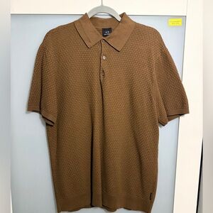 ARMANI EXCHANGE WHITE REGULAR FIT RIB JERSEY POLO SHIRT